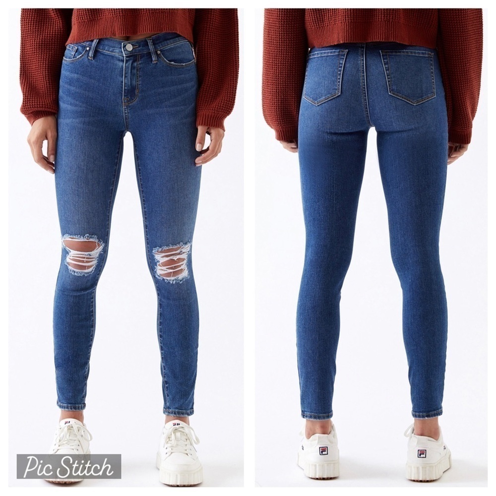 PacSun Dark Wash Distressed High Waist Jeggings
